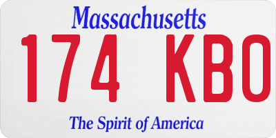 MA license plate 174KB0
