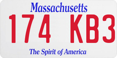MA license plate 174KB3