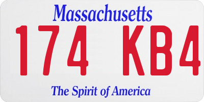 MA license plate 174KB4