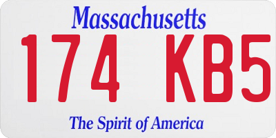 MA license plate 174KB5