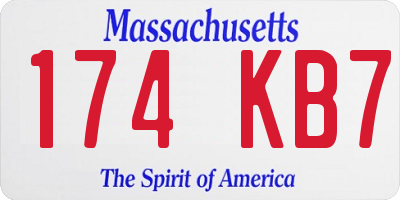 MA license plate 174KB7
