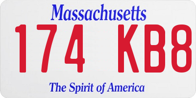 MA license plate 174KB8