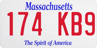 MA license plate 174KB9