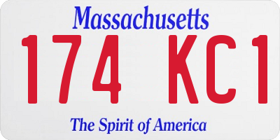 MA license plate 174KC1