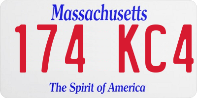 MA license plate 174KC4