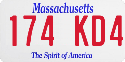 MA license plate 174KD4
