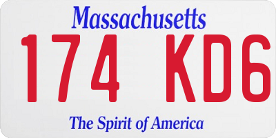MA license plate 174KD6