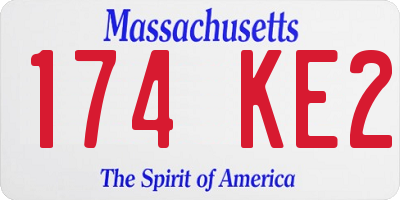 MA license plate 174KE2