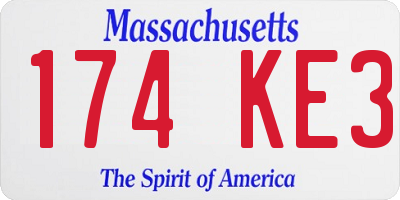 MA license plate 174KE3