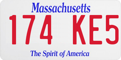 MA license plate 174KE5