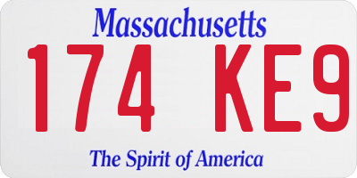MA license plate 174KE9