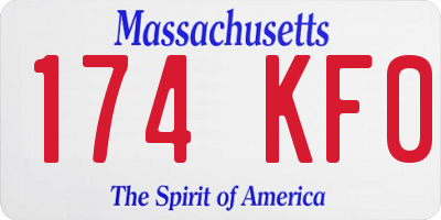 MA license plate 174KF0