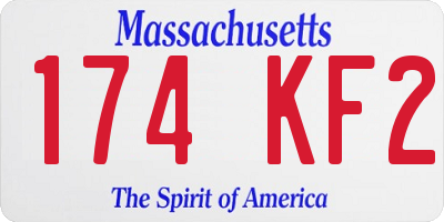 MA license plate 174KF2