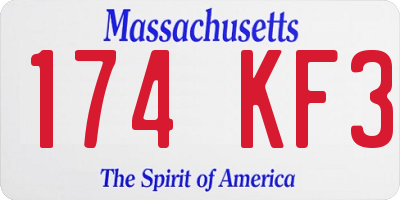 MA license plate 174KF3