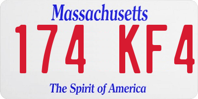 MA license plate 174KF4