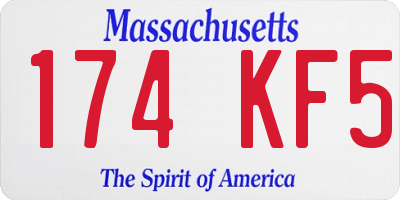 MA license plate 174KF5