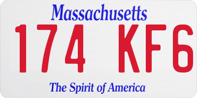 MA license plate 174KF6
