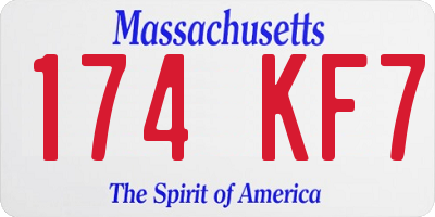 MA license plate 174KF7