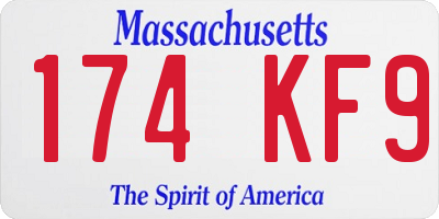 MA license plate 174KF9