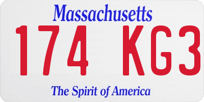MA license plate 174KG3