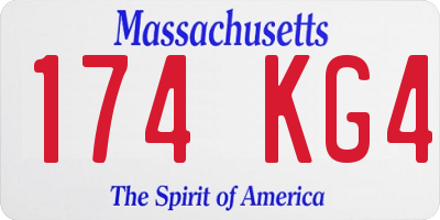 MA license plate 174KG4