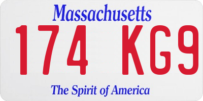 MA license plate 174KG9