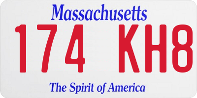 MA license plate 174KH8