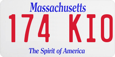 MA license plate 174KI0