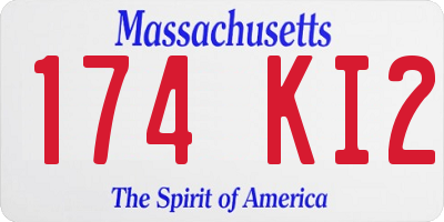MA license plate 174KI2