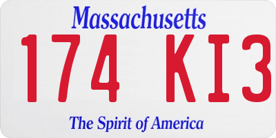 MA license plate 174KI3