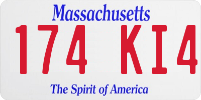MA license plate 174KI4