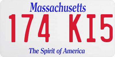 MA license plate 174KI5