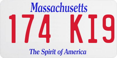 MA license plate 174KI9