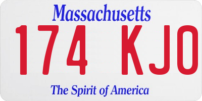 MA license plate 174KJ0