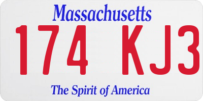 MA license plate 174KJ3