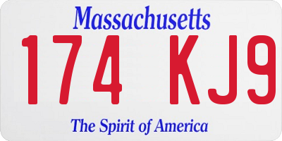 MA license plate 174KJ9
