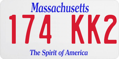 MA license plate 174KK2