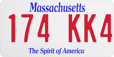 MA license plate 174KK4