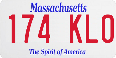 MA license plate 174KL0
