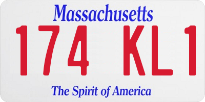 MA license plate 174KL1