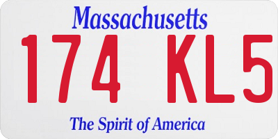 MA license plate 174KL5