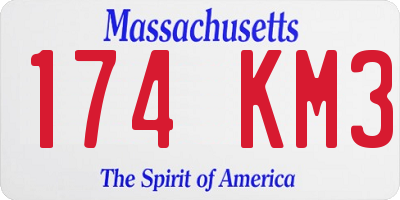 MA license plate 174KM3