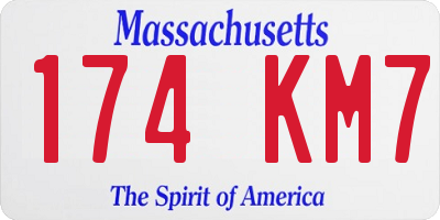 MA license plate 174KM7