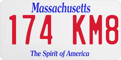 MA license plate 174KM8