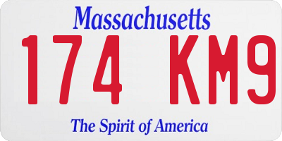 MA license plate 174KM9
