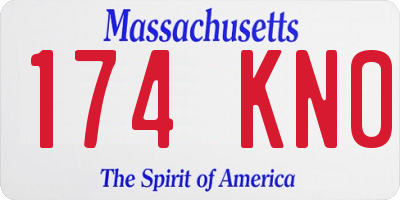MA license plate 174KN0