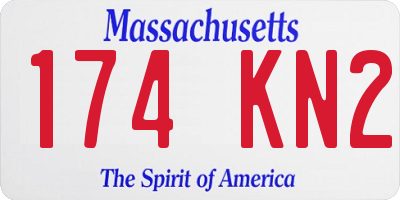 MA license plate 174KN2