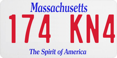 MA license plate 174KN4