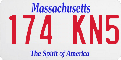 MA license plate 174KN5