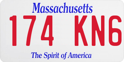 MA license plate 174KN6
